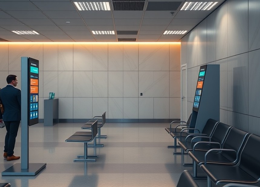 Orderly waiting area with a ticketing system