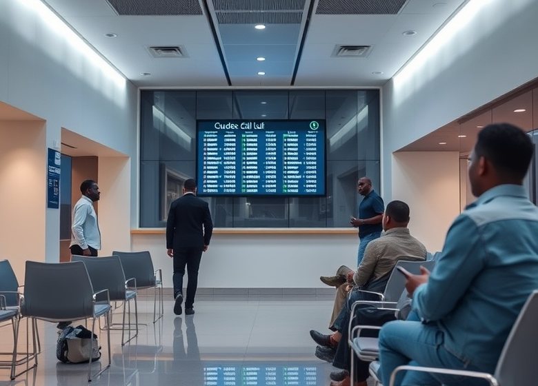 Queue call display in a branch service hall